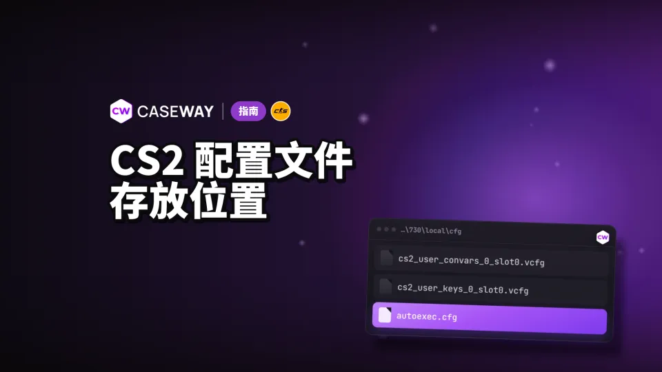 CS2 配置文件在哪?如何保存、转移和重置设置
