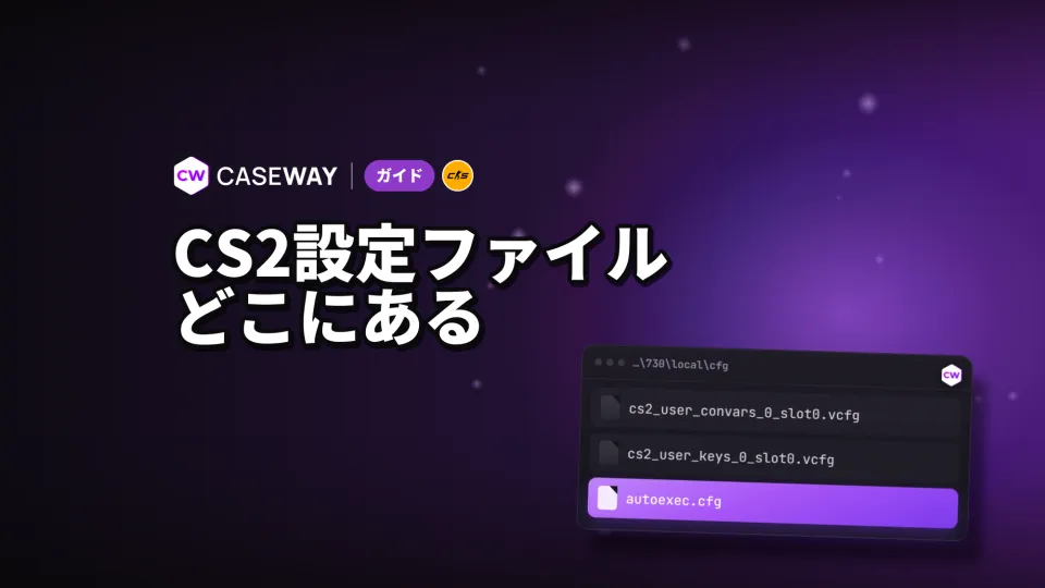 CS2の設定ファイルはどこ？保存・移行・リセット方法