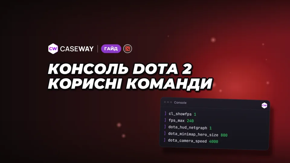 Команди консолі Dota 2: FPS, мінімапа, камера та власний конфіг