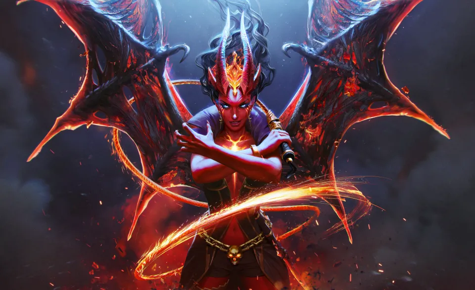 Rainha da Dor com o arcano Eminence of Ristul — arte da Valve