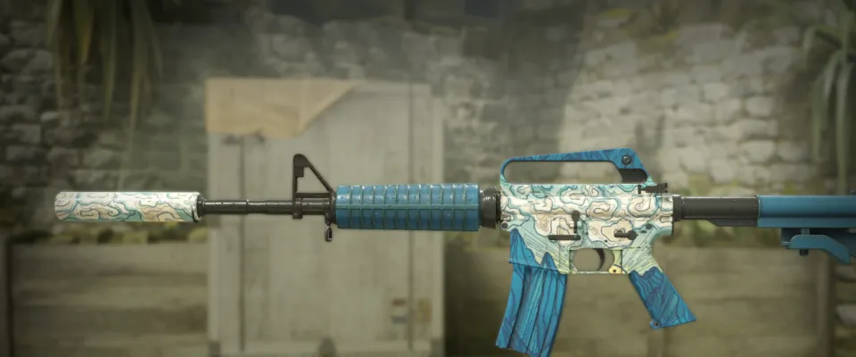 M4A1-S cu model albastru în relief — ilustrație Valve