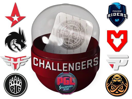 Капсула с наклейками претендентов PGL Major Stockholm 2021